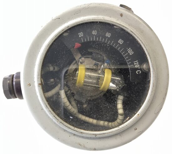 antikes elektrisches Quecksilber-Thermometer 20-120°C, Durchmesser ca. 10cm